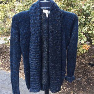 Kirra Gold Metallic Blend Blue Long Cardigan